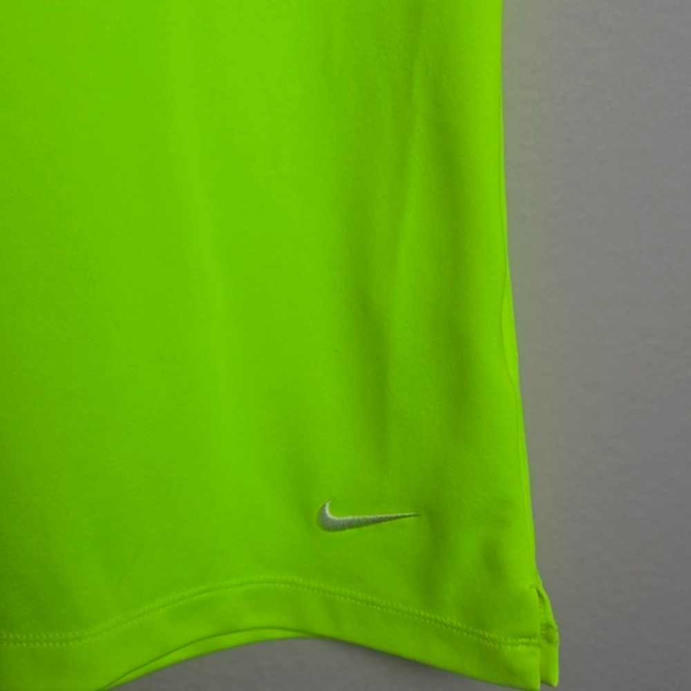 Wonen's Nike Neon Yellow Sleeveless Polo Tank Top - Picture 2 of 7